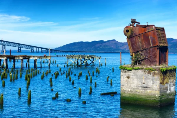 View Of The Columbia River From The Astoria, Oregon Waterfront in Astoria Scavenger Hunt