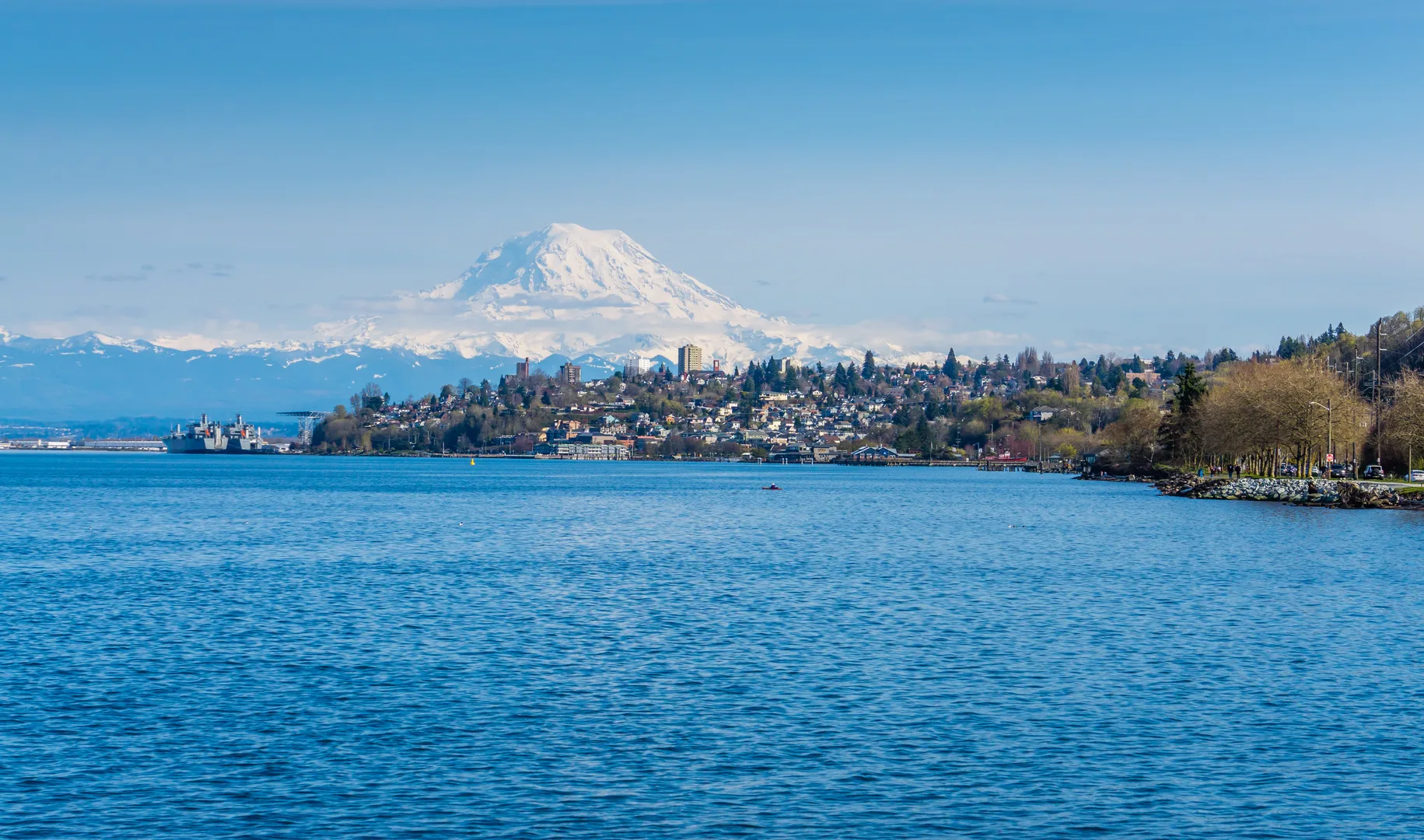 A View Of The Port Of Tacoma And Mount Rainier From Ruston, Washington. in Tacoma Scavenger Hunt