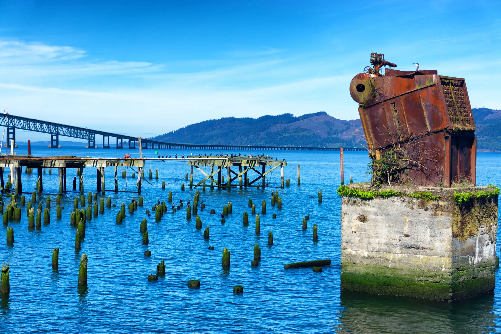 View Of The Columbia River From The Astoria, Oregon Waterfront in Astoria Scavenger Hunt