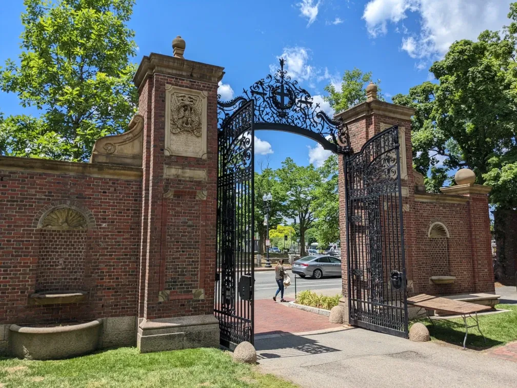 Harvard Gate Cambridge Scavenger Hunt Walking Tour.webp in Cambridge: Harvard Scavenger Hunt