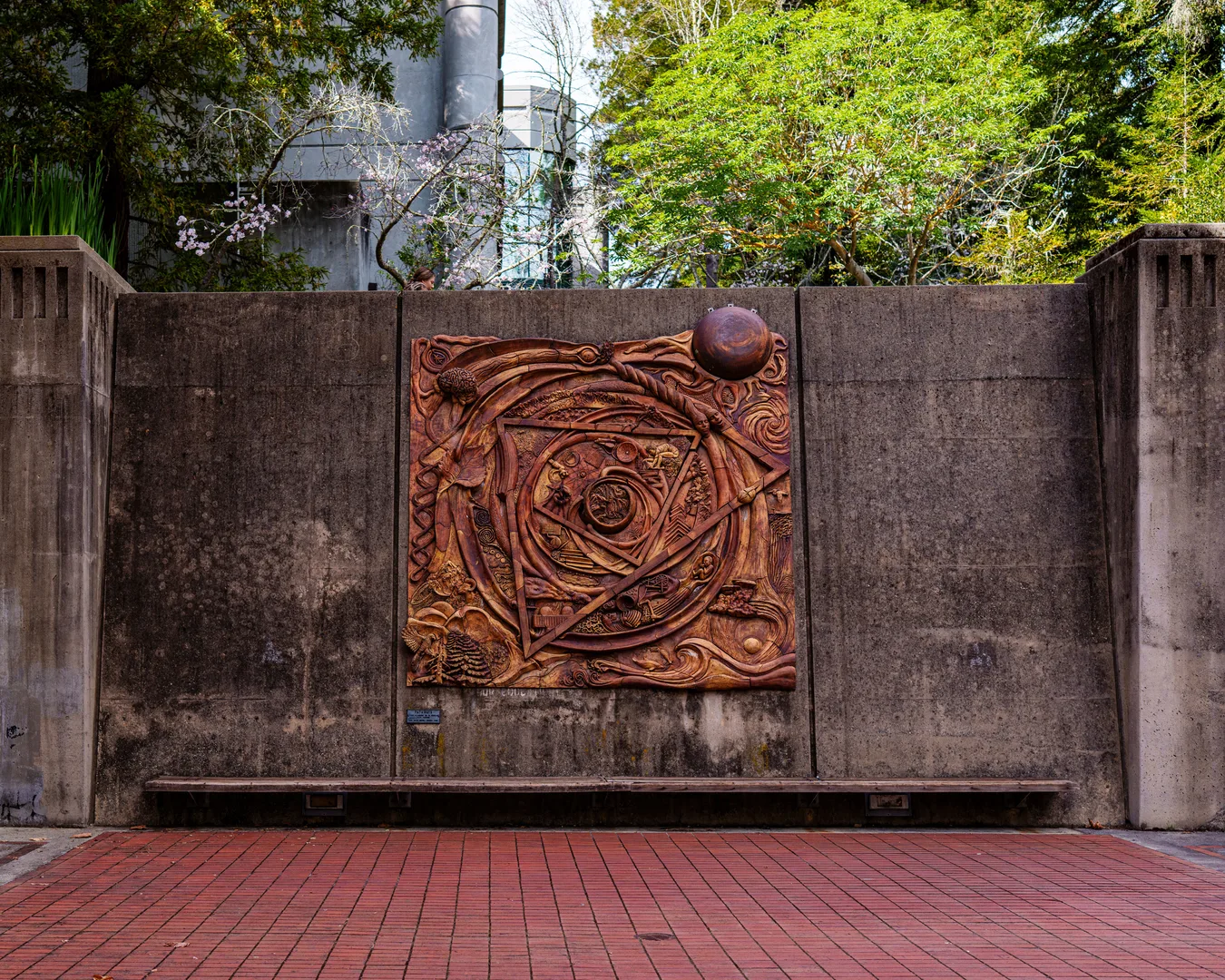 Discover a unique abstract wall sculpture in Santa Cruz, California, showcasing intricate artistic design. in Santa Cruz Scavenger Hunt