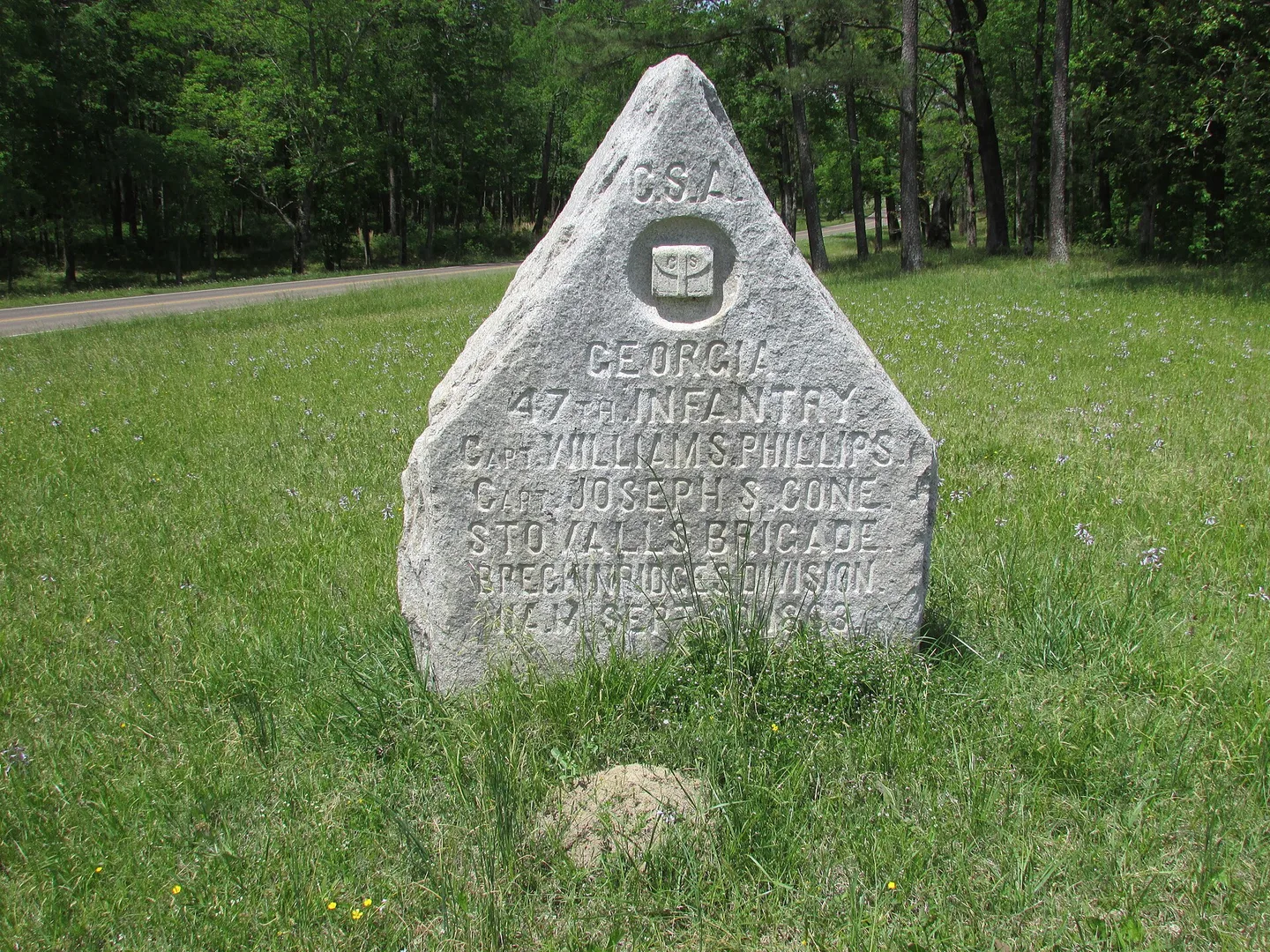 Monument to Georgia 47th Infantry at Chickamauga Battlefield.jpg in Chickamauga Scavenger Hunt
